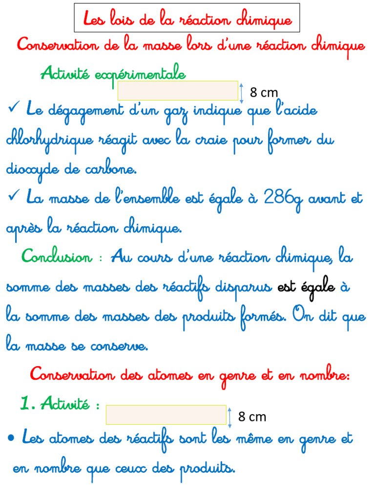 Conservation de la masse et des atomes | PDF