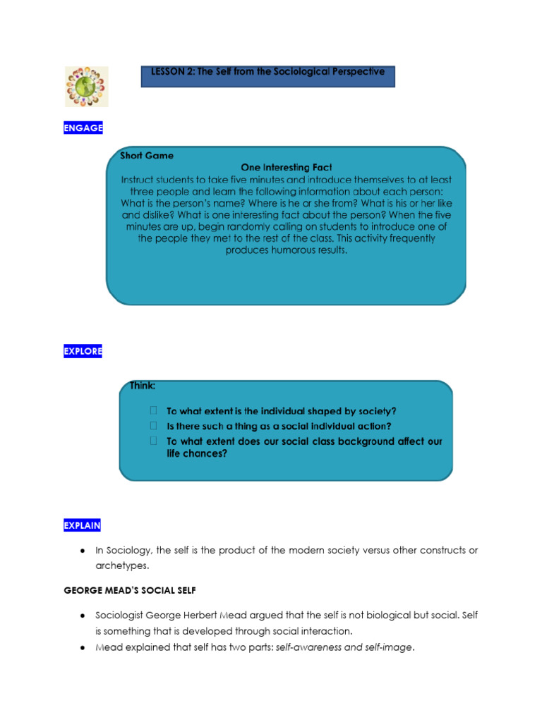 Understanding the Social Self in Sociology | PDF | Identity (Social ...