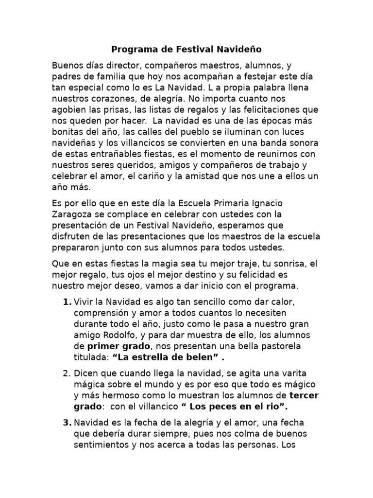 Festival Navideño Escolar | PDF | Navidad | Amor