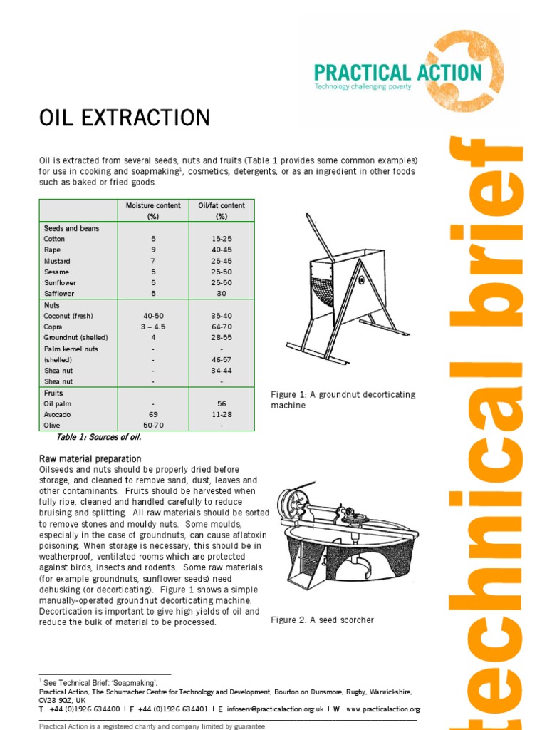 Oil Extraction PDF Vegetable Oil Peanuts