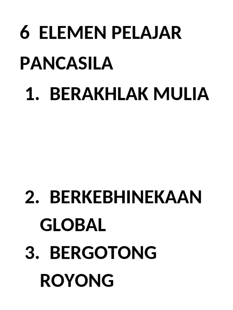 6 Elemen Pelajar | PDF
