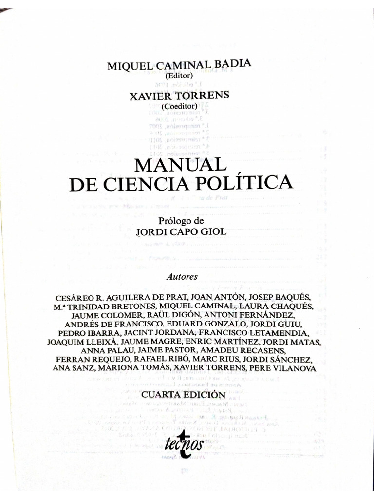 CAMINAL - Manual de Ciencia Política | PDF