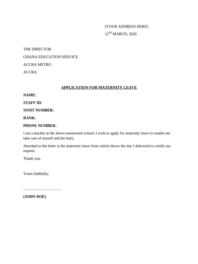 Ges Maternity Leave Letter | PDF