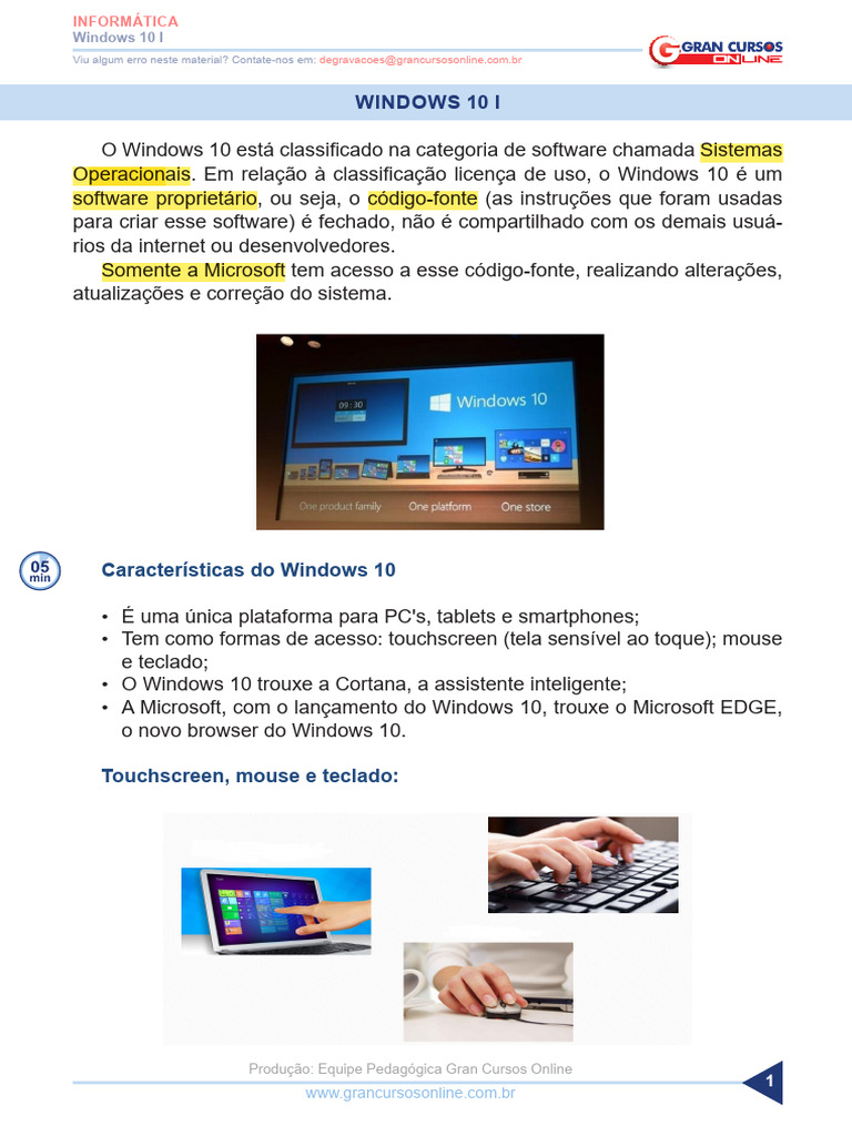 Características do Windows 10 | PDF | Windows 10 | Microsoft Windows