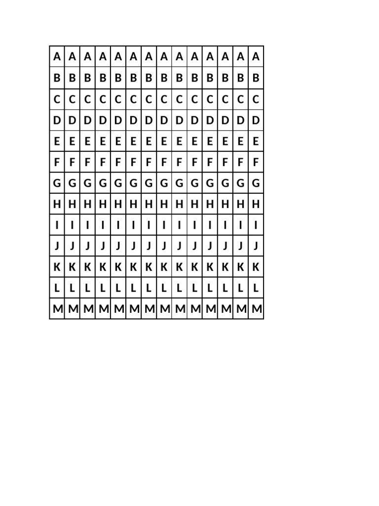 Alphabet Pattern Repetition Guide | PDF