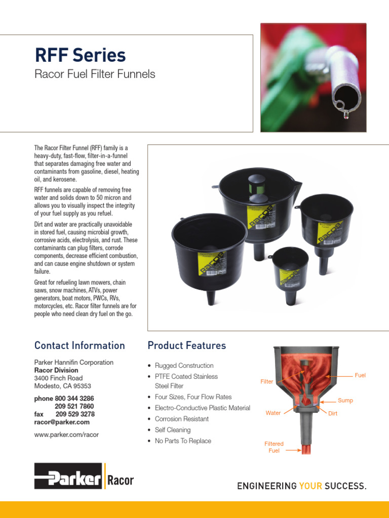 RFF Racor Fuel Filters Funels | PDF | Emulsion | Filtration