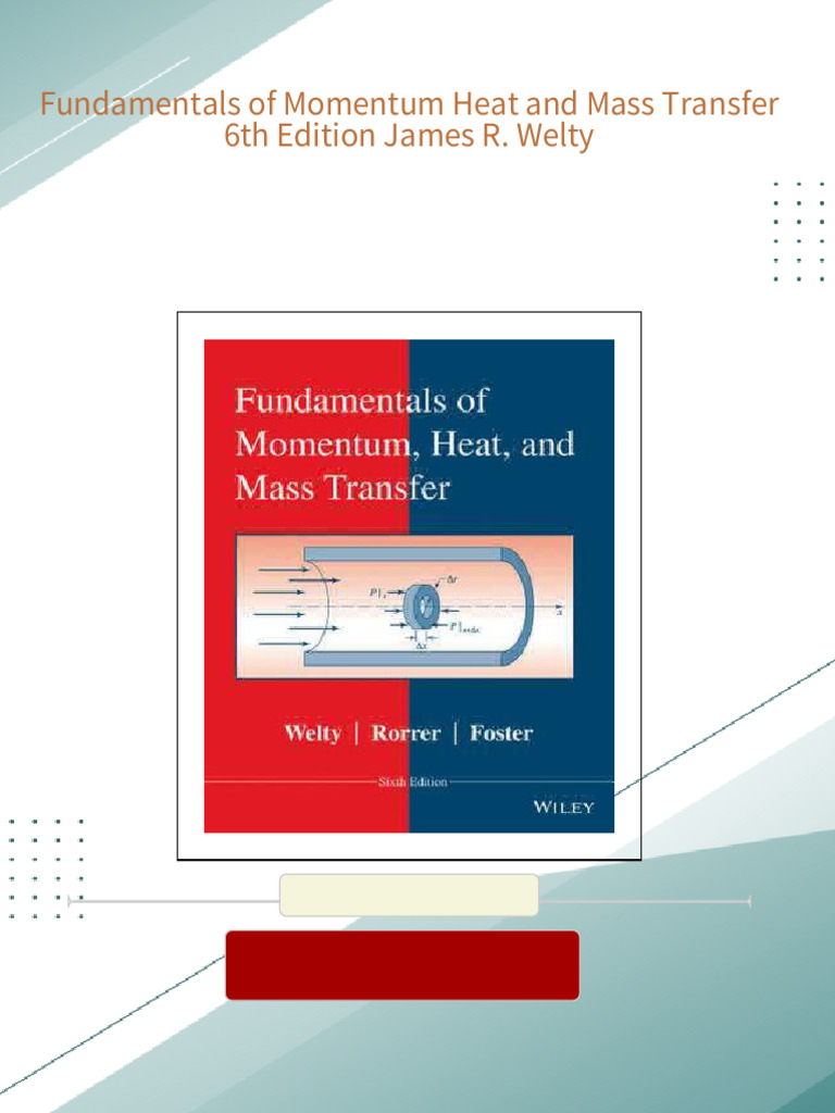 Fundamentals of Momentum，Heat and Mass Transfer，6th Edition International Student Version [ペーパーバック] Welty，James、 Rorrer，Gregory L.; Foster，David G. Amazon | Fundamentals of Momentum, Heat and Mass Transfer