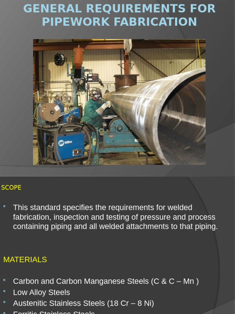 Pipework Fabrication Standards Guide | PDF | Welding | Construction