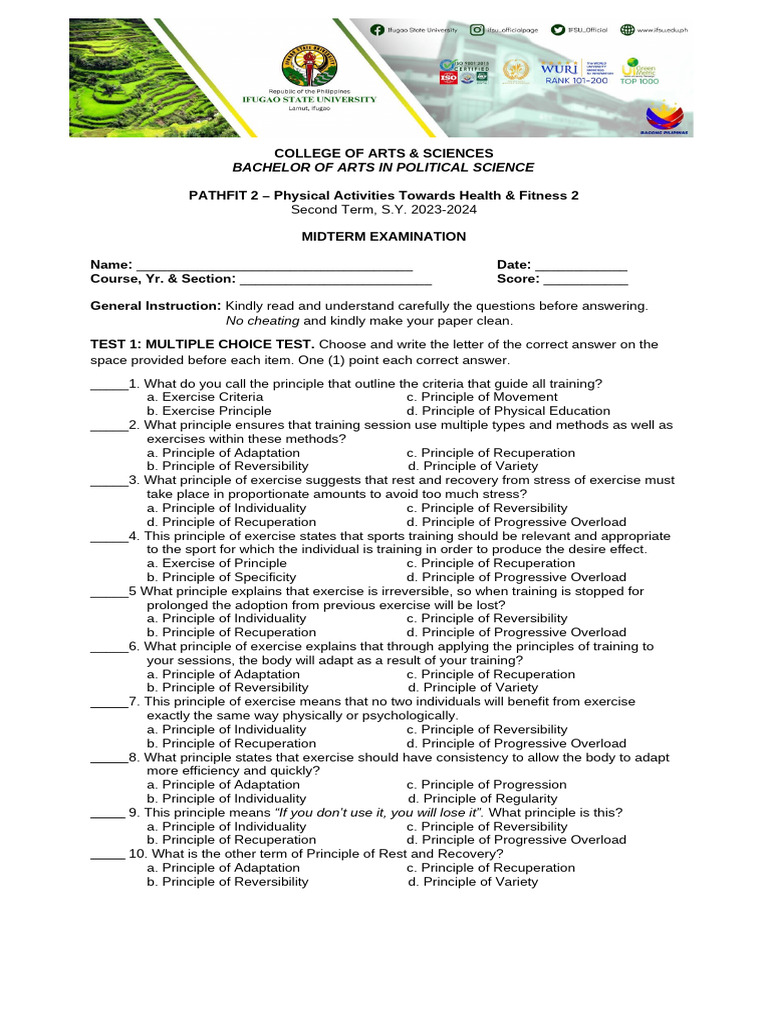 PATHFIT 2 Midterm Exam AB Political Science | PDF | Heart Rate