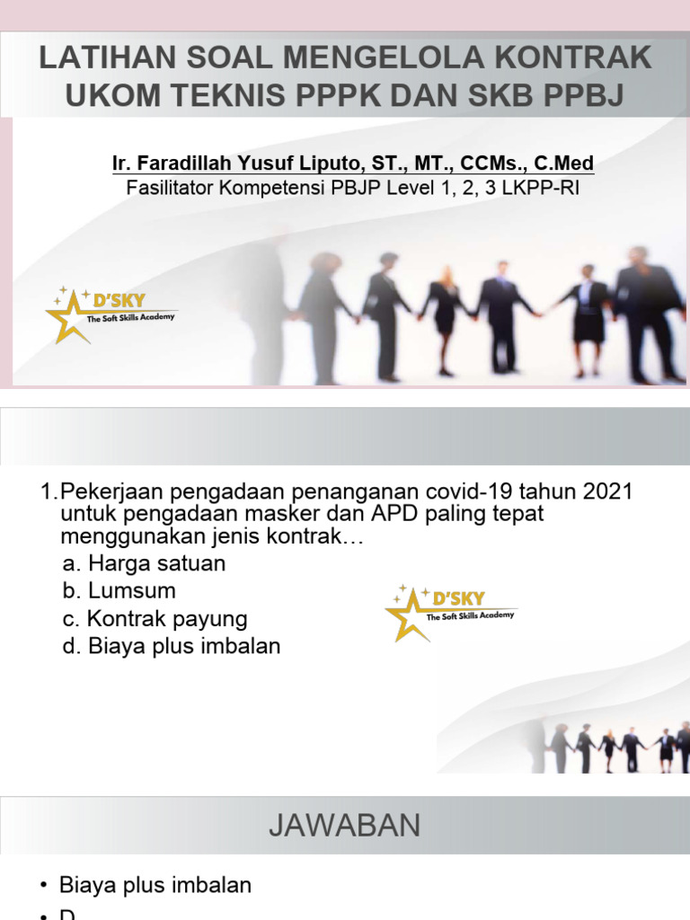 Latihan Soal Pengelolaan Kontrak Pppk Pdf