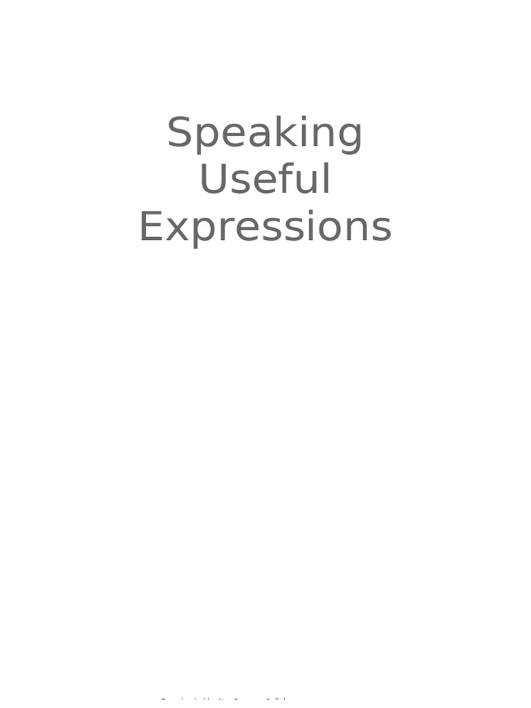 Useful Speaking Expressions Guide | PDF