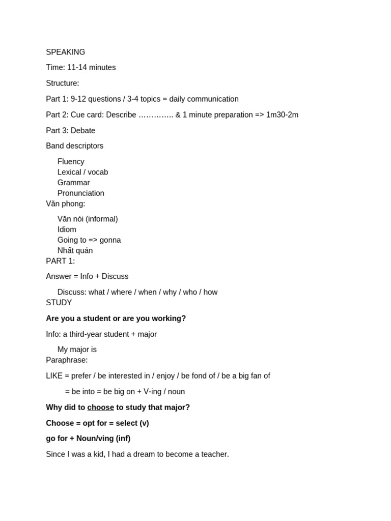 Speaking Exam Structure and Tips | PDF