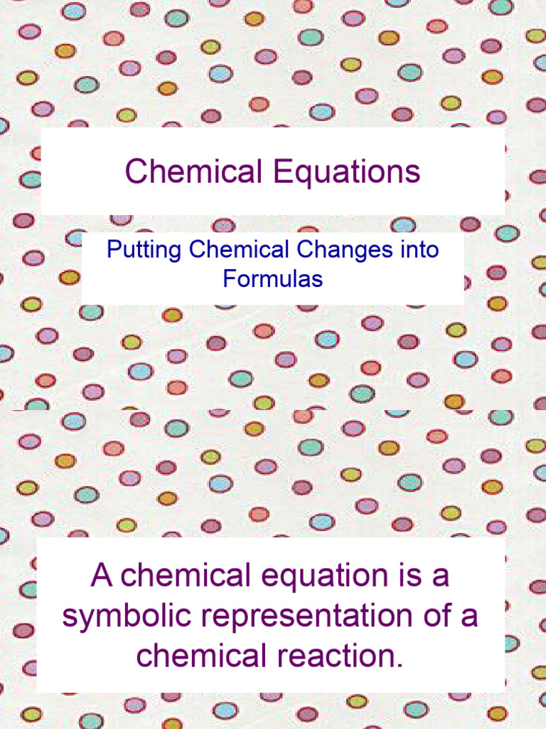 Understanding Chemical Equations | PDF | Chemical Substances | Chemical ...