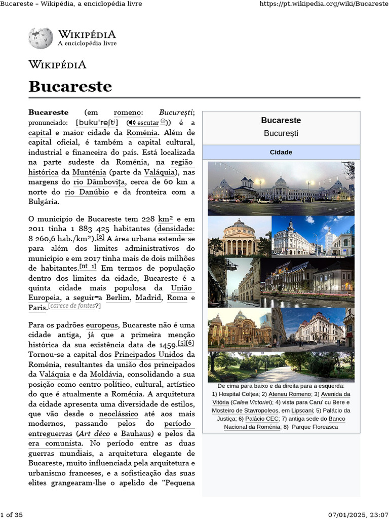 Bucareste: Capital Cultural da Romênia | PDF | Romênia