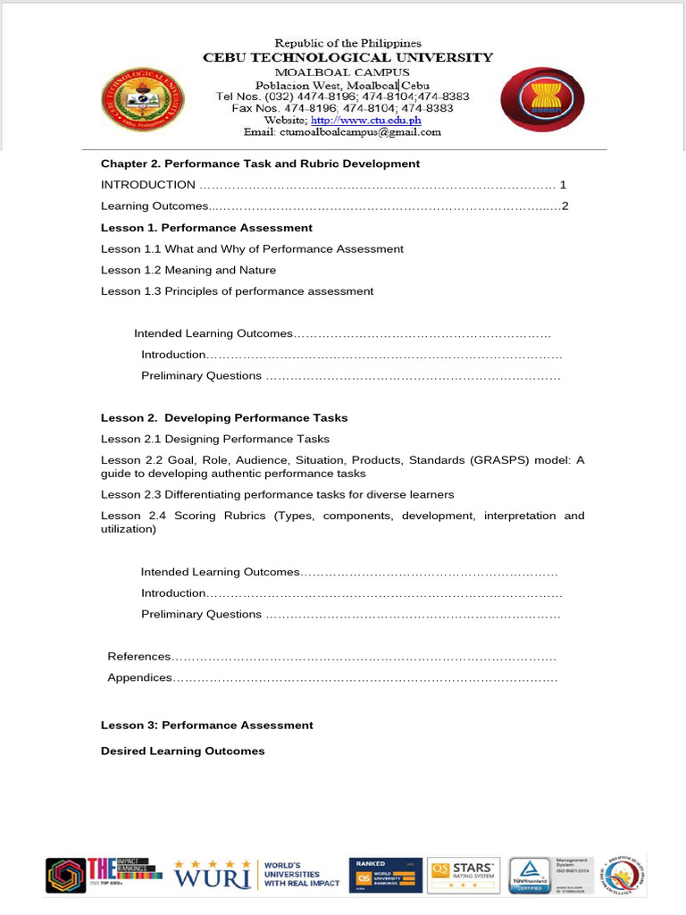Assessment in Learning II FINAL OUTPUT | PDF | Rubric (Academic ...