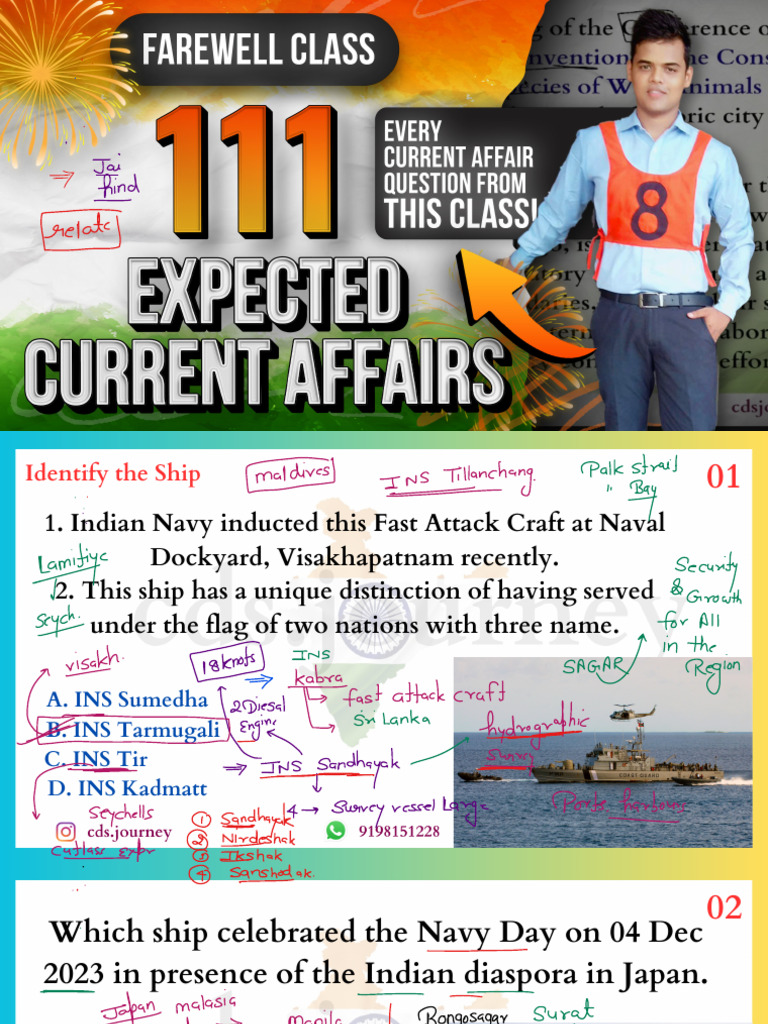 Every Current Affairs For NDA & CDS 1 2024 | PDF