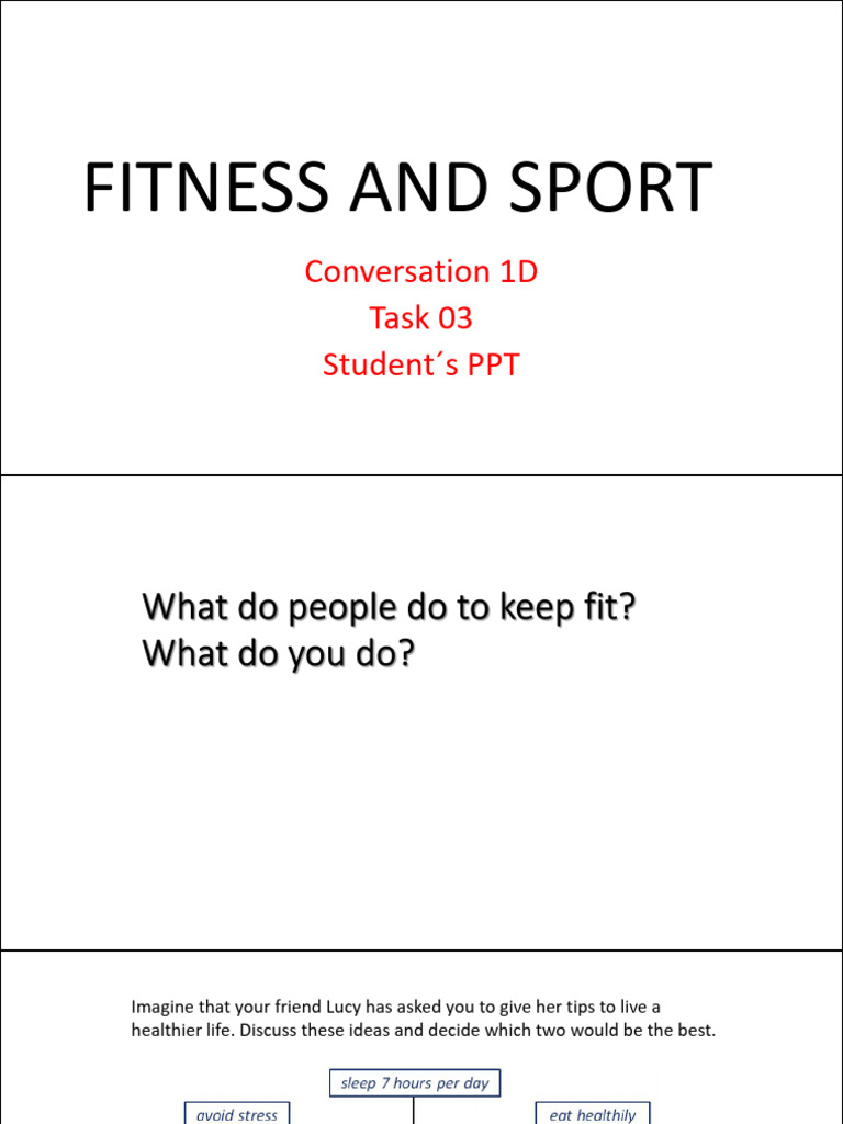Conversation 1D - Task 03 - Fitness and Sport Student S | PDF