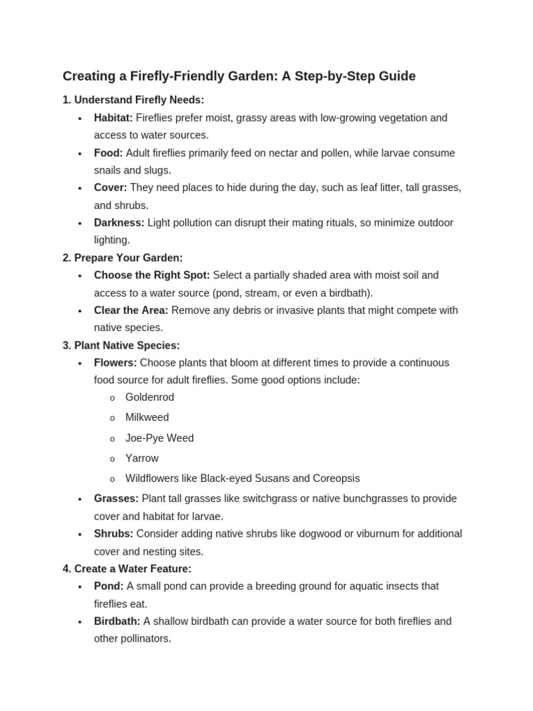 Creating A Firefly Garden | PDF | Habitat | Pond