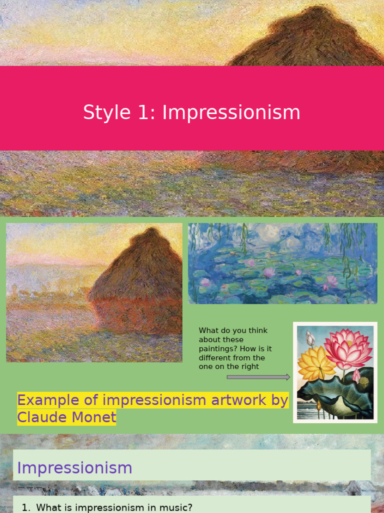 Overview of Impressionism, Atonal, and Minimalism | PDF | Harmony ...