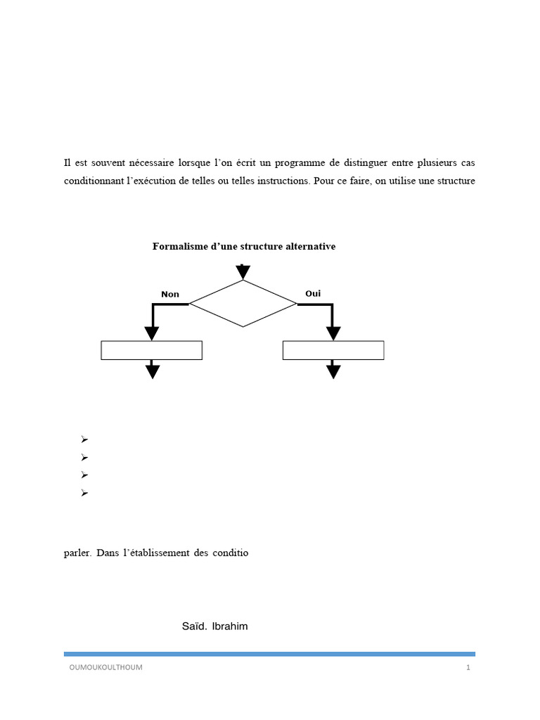 Guide des structures conditionnelles en programmation | PDF | Structure ...