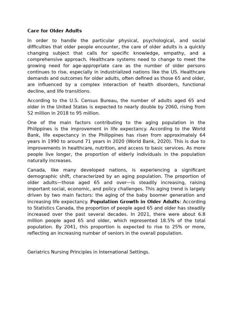 Care For Older Adults | PDF