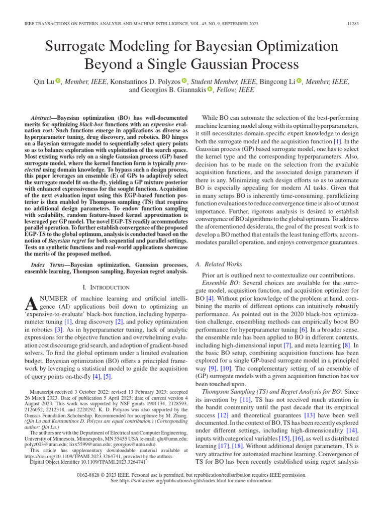 Ensemble Gaussian Processes for Bayesian Optimization | PDF ...