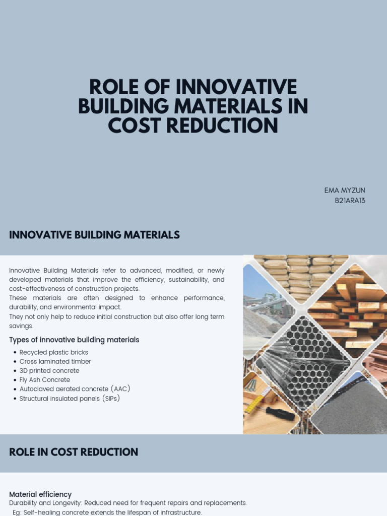 Innovative Building Materials for Cost Savings | PDF | Concrete ...