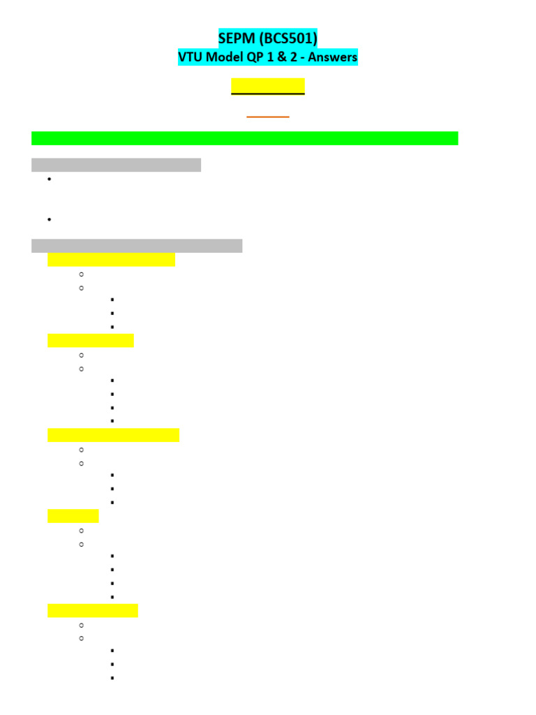 Imp - Sepm MQP 1 & 2 Solved | PDF | Use Case | Software Testing