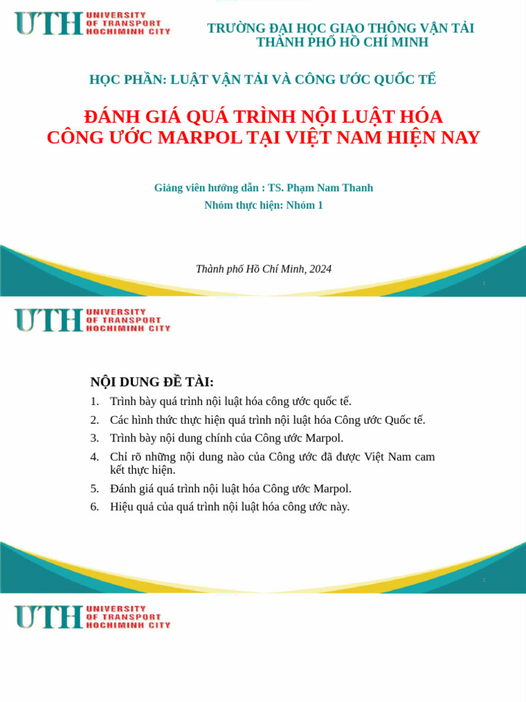 Công Ư C QT MARPOL - Nhóm 1 | PDF