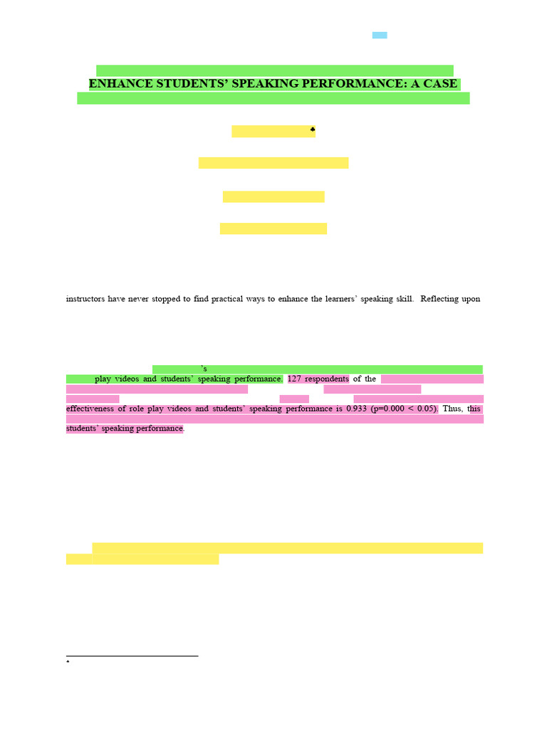 Role Play Videos Enhance Speaking Skills | PDF | Learning | Cognition