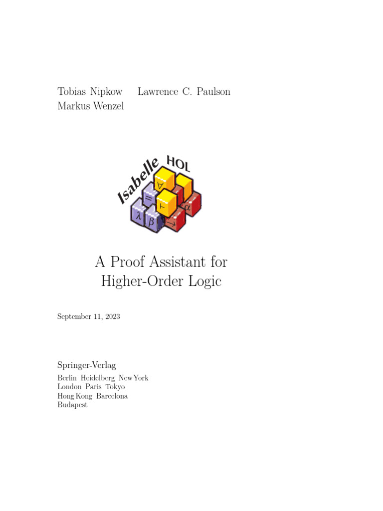 Isabelle: A Guide to Higher-Order Logic | PDF | Functional Programming ...