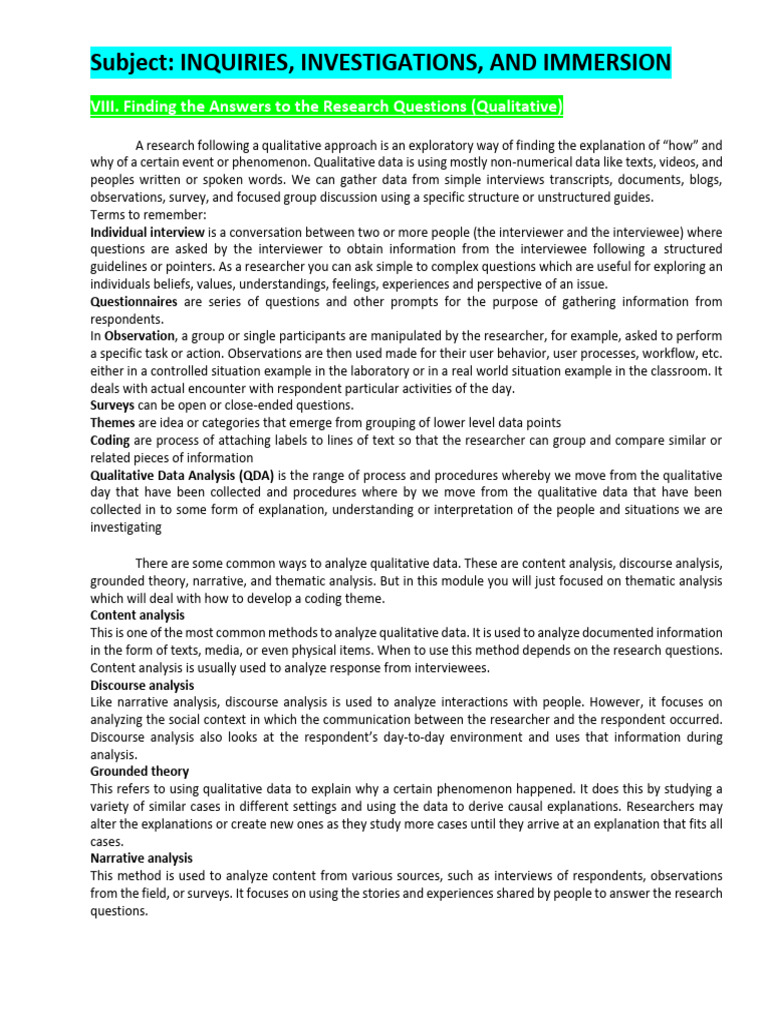 Qualitative Research Guide | PDF | Level Of Measurement | Qualitative ...