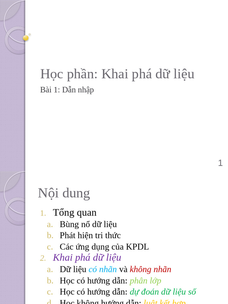 Chuong 1 - Dan Nhap Ve KPDL | PDF