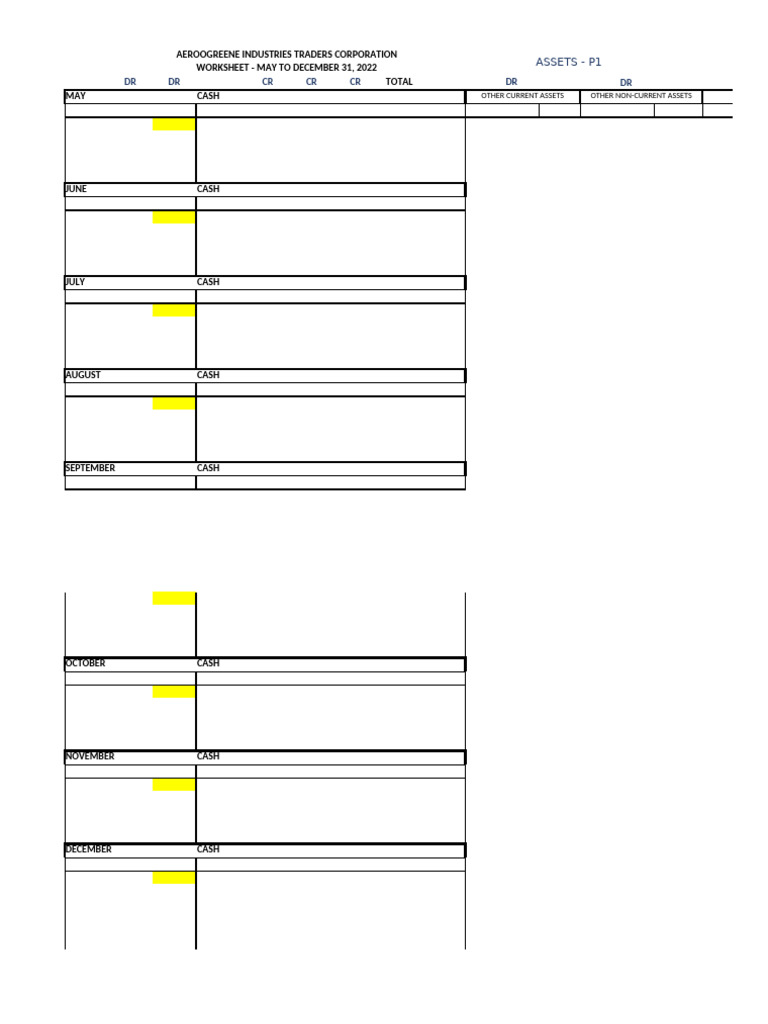 Aeroogreene Industries Asset Worksheet | PDF