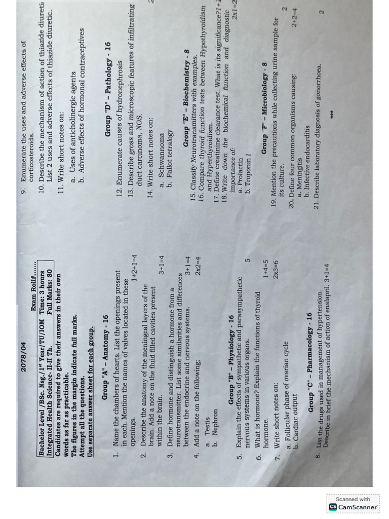 Past Questions Ihs | PDF