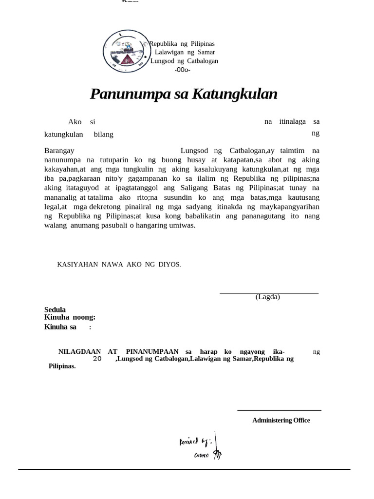 Panunumpa SK | PDF