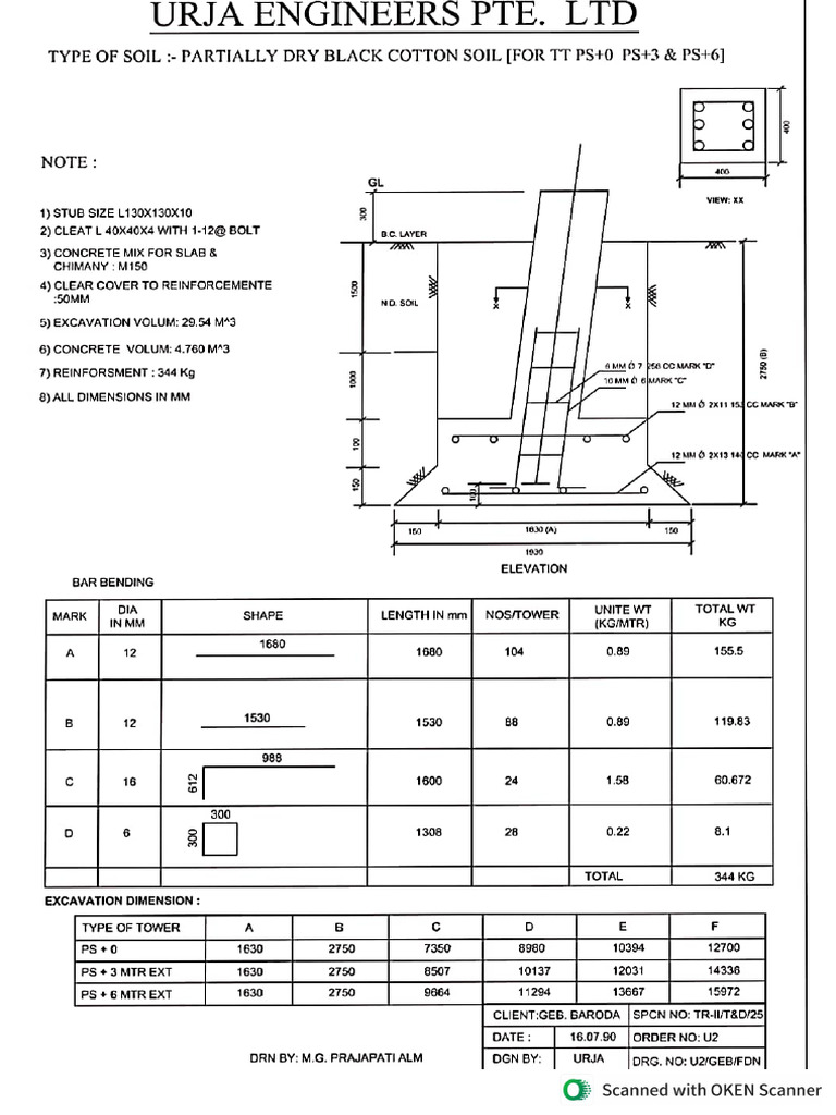 66KV Foundation Drawing | PDF