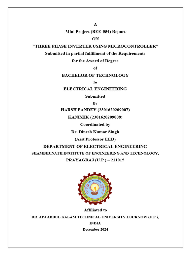 3rd Year Project Report | PDF | Power Inverter | Field Effect Transistor
