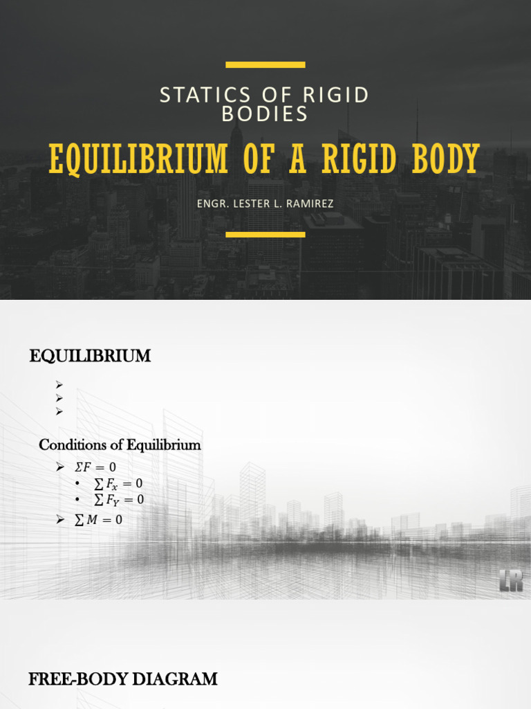 Rigid Body Equilibrium in Statics | PDF