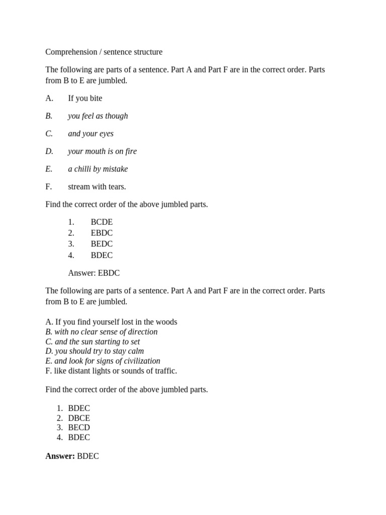Comprehension new | PDF