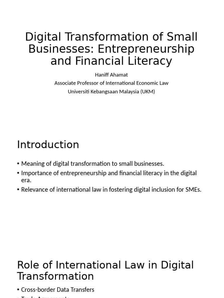 Digital Transformation for SMEs: Legal Insights | PDF | E Commerce ...