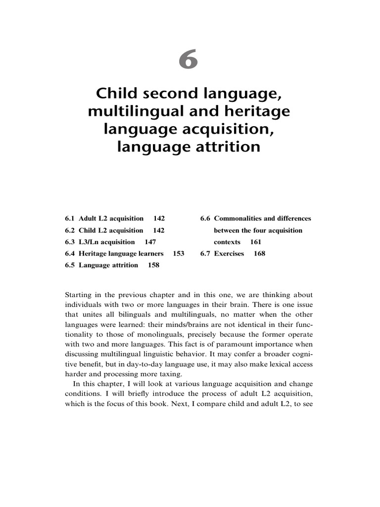 Chapter 6 | PDF | Second Language | Second Language Acquisition