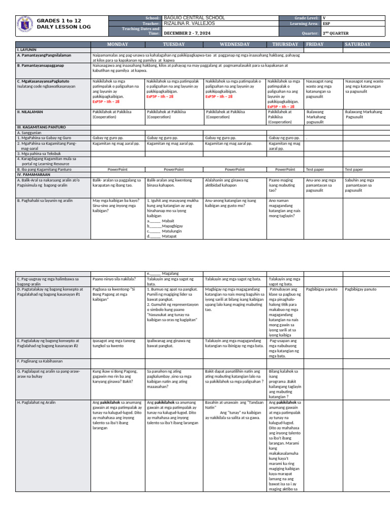 DLL - Esp 5 - Q2 - Dec 2 7 | PDF