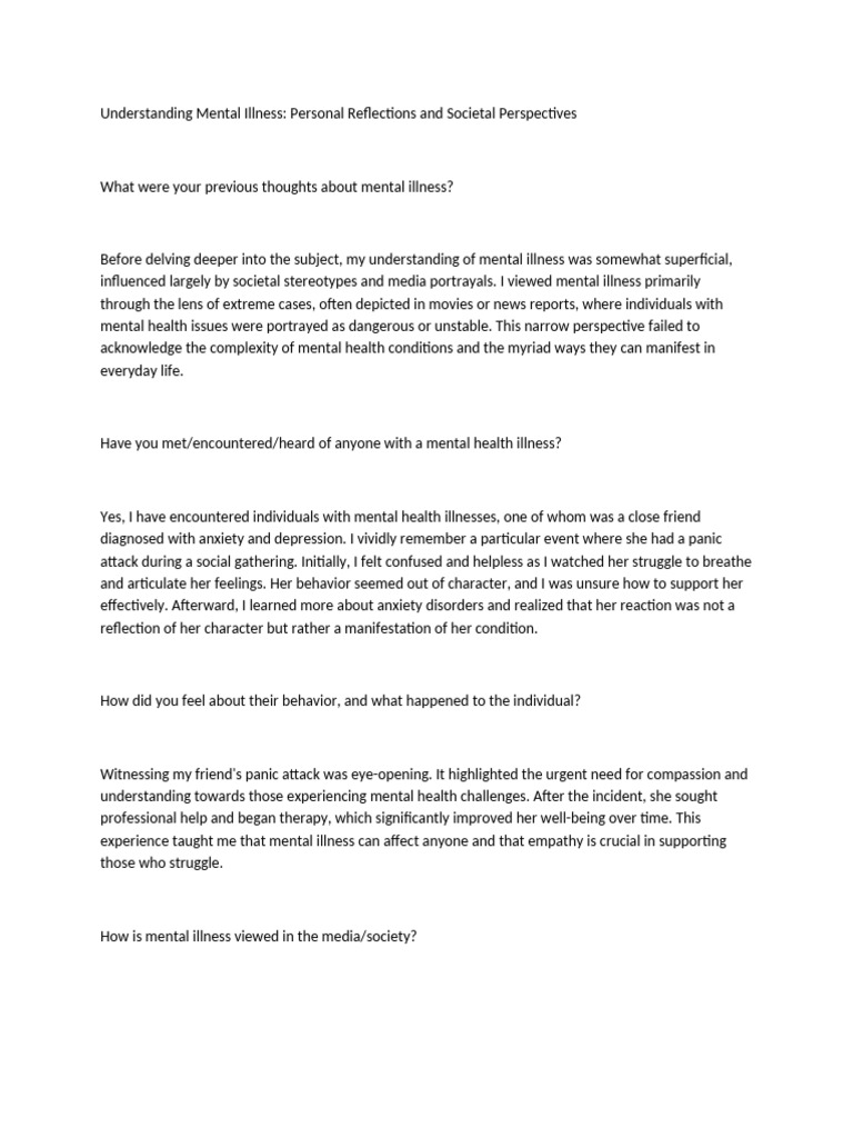Understanding Mental Illness and Stigma | PDF | Mental Disorder ...