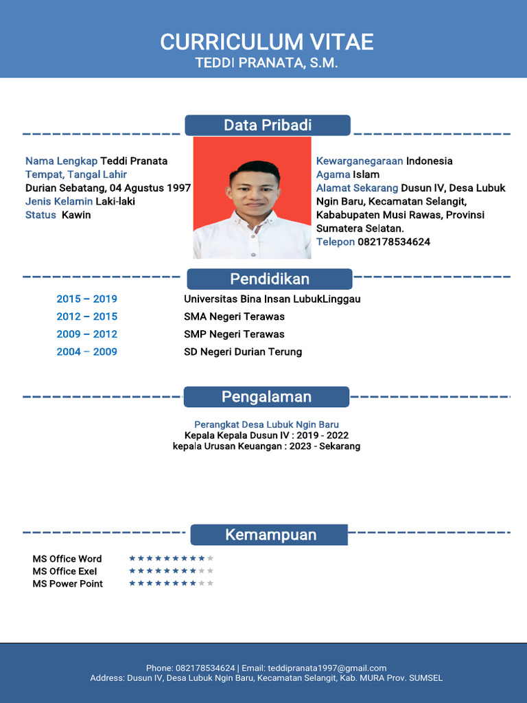 CV Teddi Pranata: Pengalaman dan Pendidikan | PDF