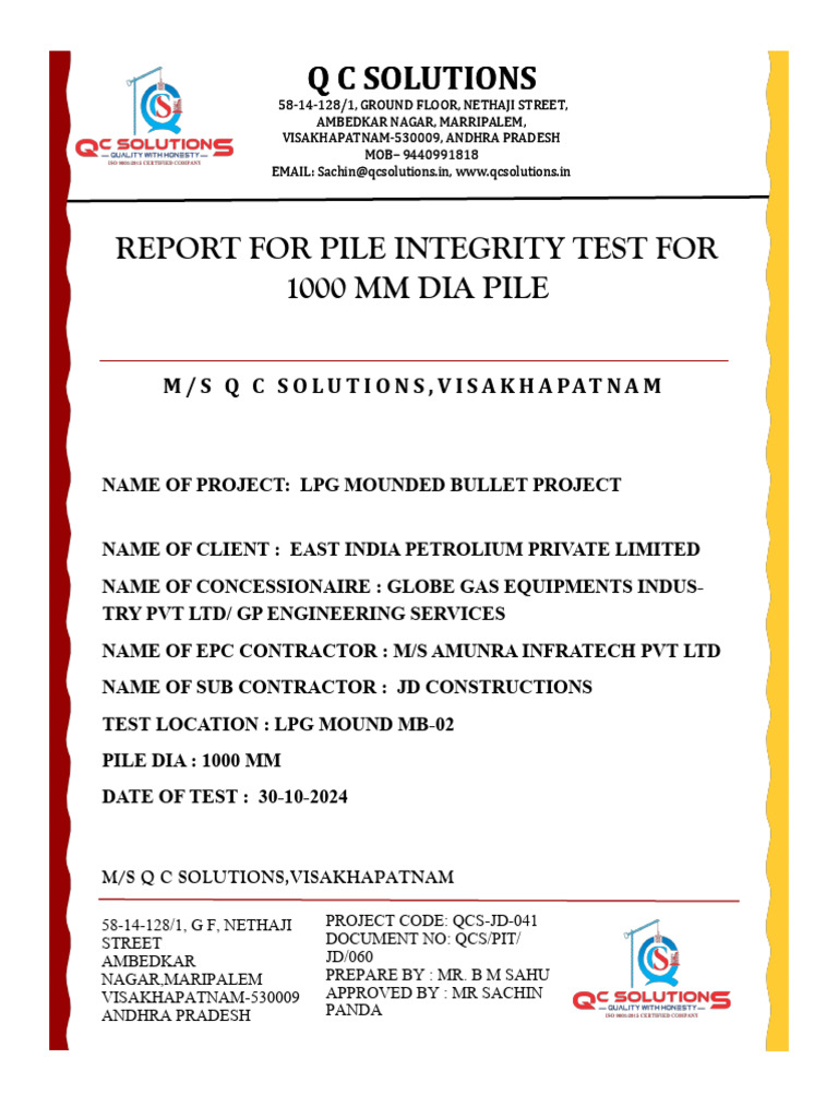 Pit Draft Report 60 JD Amunra 30.10.24 | PDF | Deep Foundation