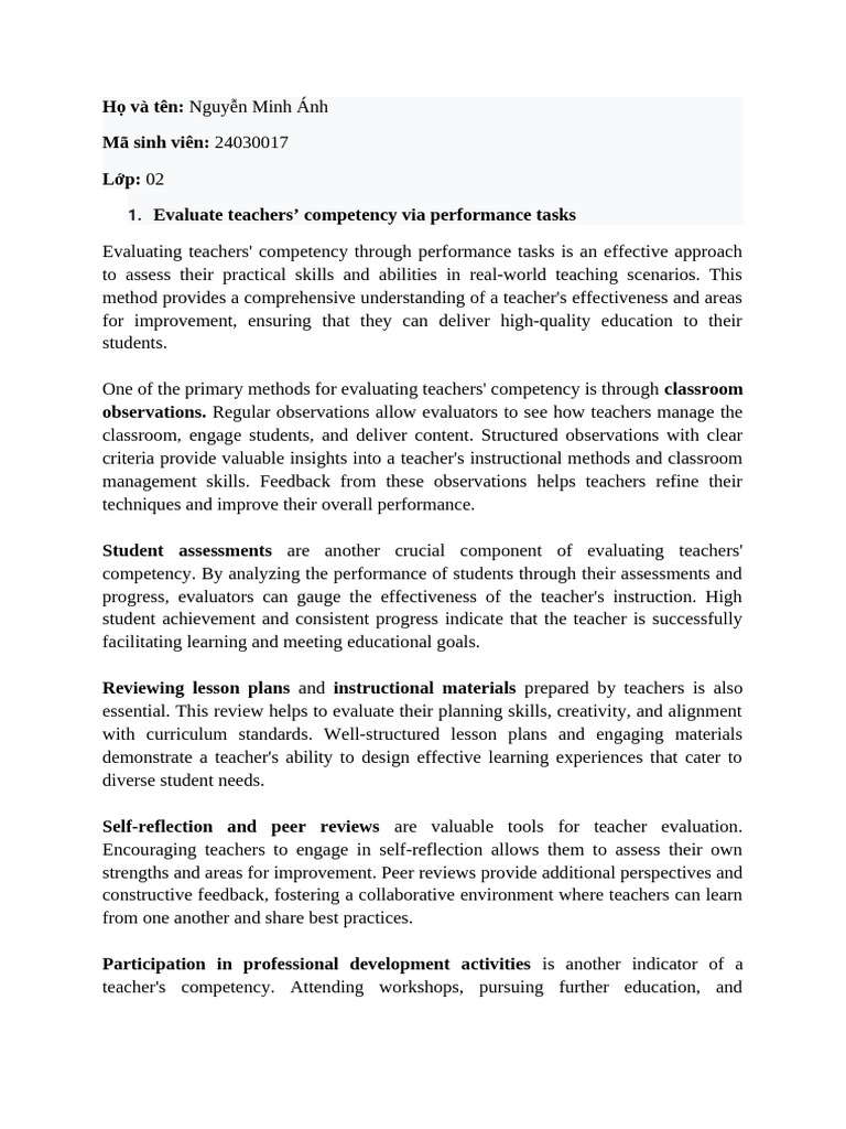 Performance Task - Lesson 1 | PDF | Teachers | Educational Assessment