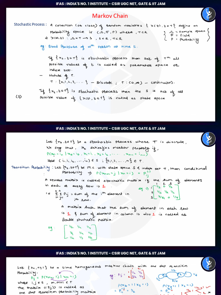L06 Markov Chain 2779 RECORDED LECTURES 2779 Statistics | PDF