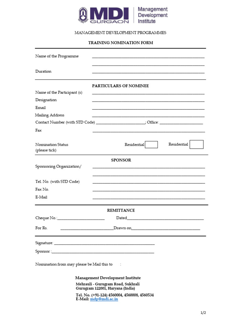 BLP-FI-Nomination-form | PDF | Mail | Service Industries