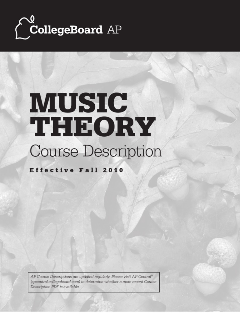 AP Music Theory Course Description | PDF | Advanced Placement | Chord ...